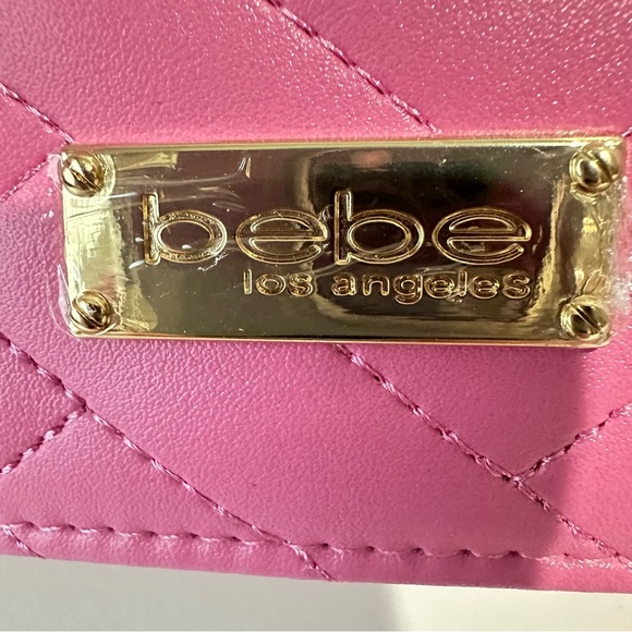 Bebe Sophia Crossbody Small Quilted Chain Strap in Pink Bubblegum - Picture 3 of 10